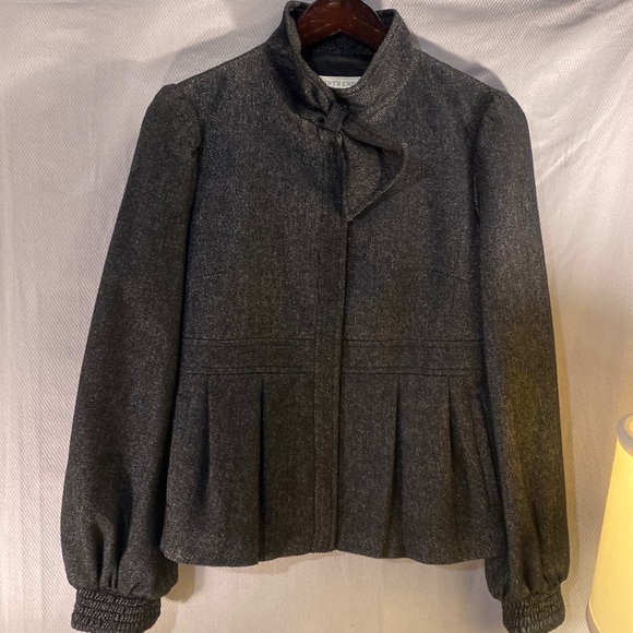 Beautiful jacket with metallic herringbone design - Sz 12 - Picture 1 of 8